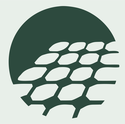 Negative Space Grid Circle Mark #e8efe9/#2d4a3e