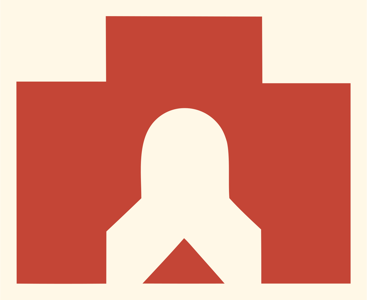 Negative Space Gateway Solar Mark #fff8e7/#c44536
