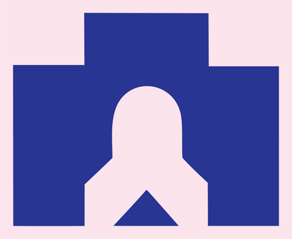 Negative Space Gateway Solar Mark #fce4ec/#283593