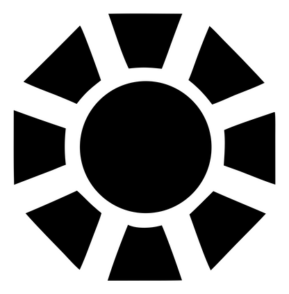 Bold Sun Rays Icon #ffffff/#000000