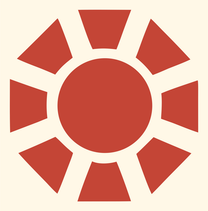 Bold Sun Rays Icon #fff8e7/#c44536