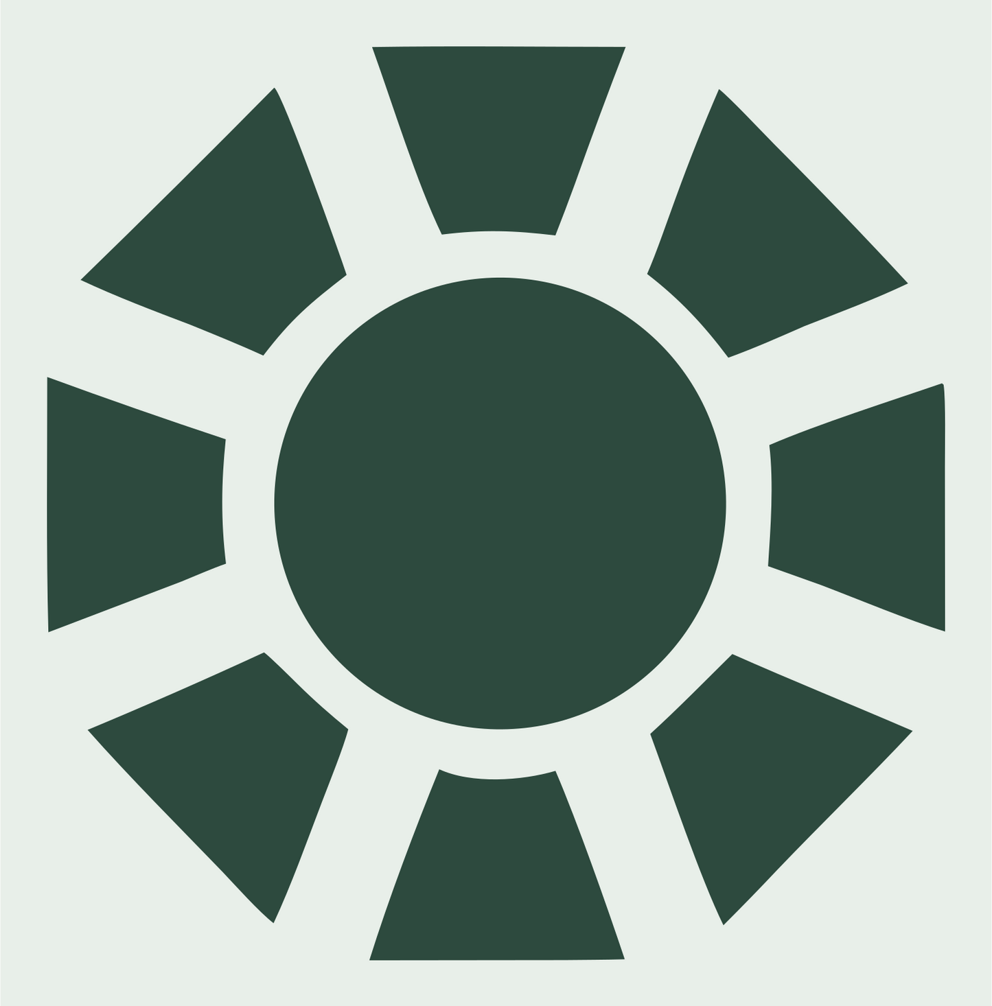 Bold Sun Rays Icon #e8efe9/#2d4a3e