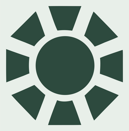 Bold Sun Rays Icon #e8efe9/#2d4a3e