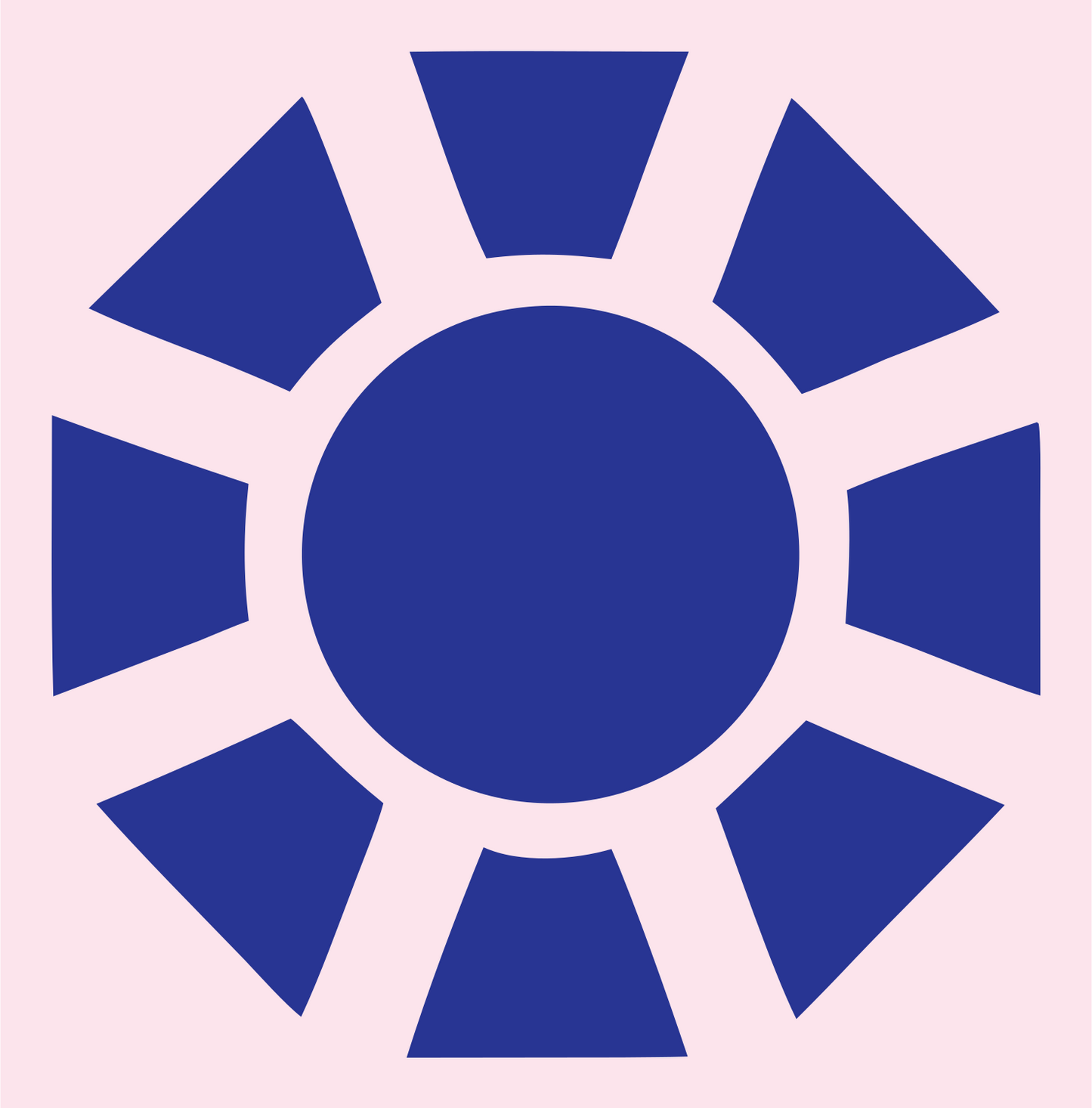 Bold Sun Rays Icon #fce4ec/#283593
