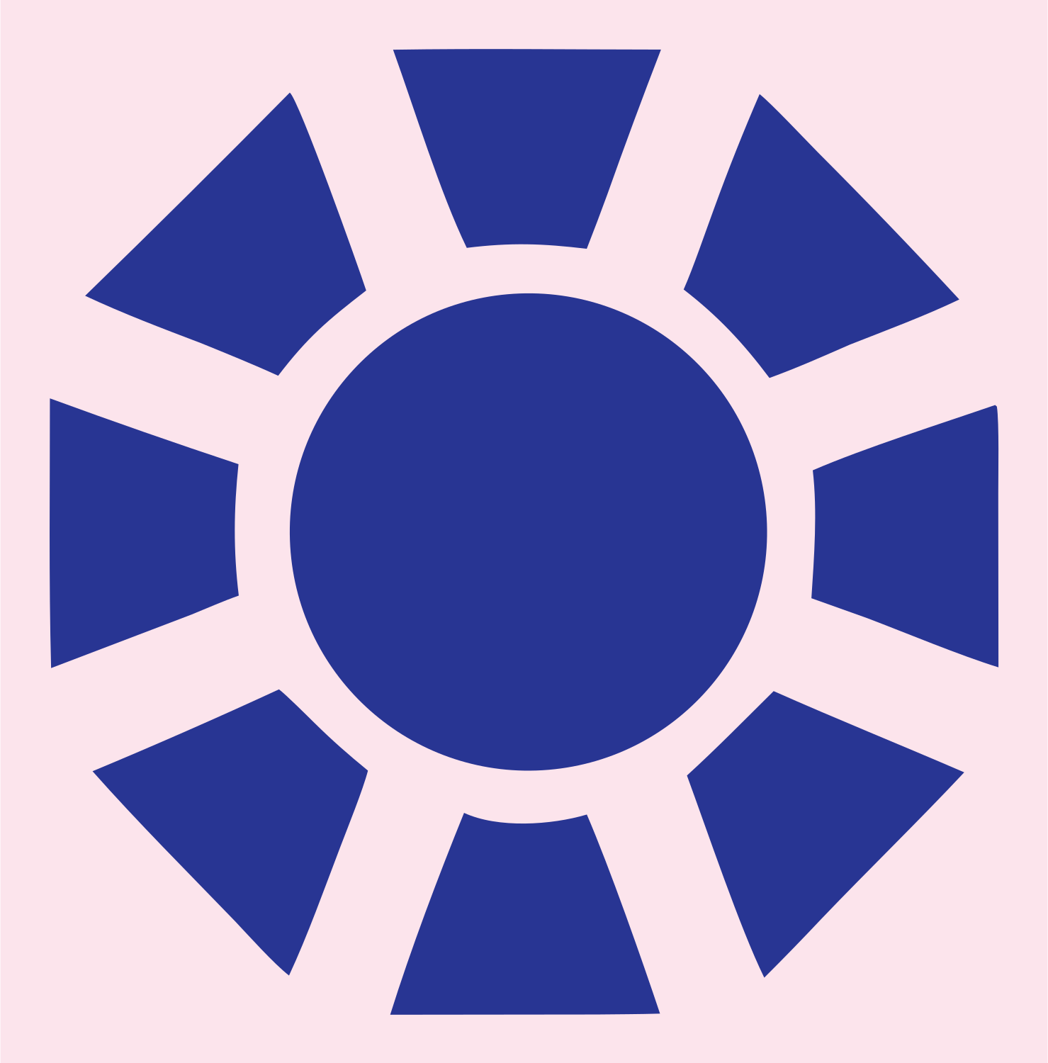 Bold Sun Rays Icon #fce4ec/#283593
