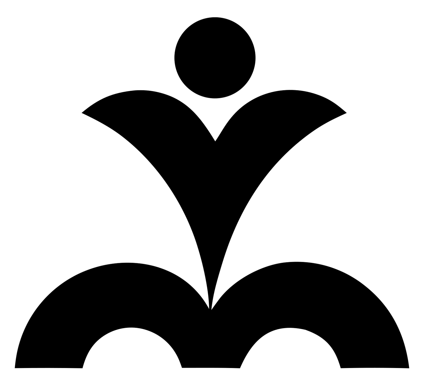Bold Geometric Person Yoga Mark #ffffff/#000000