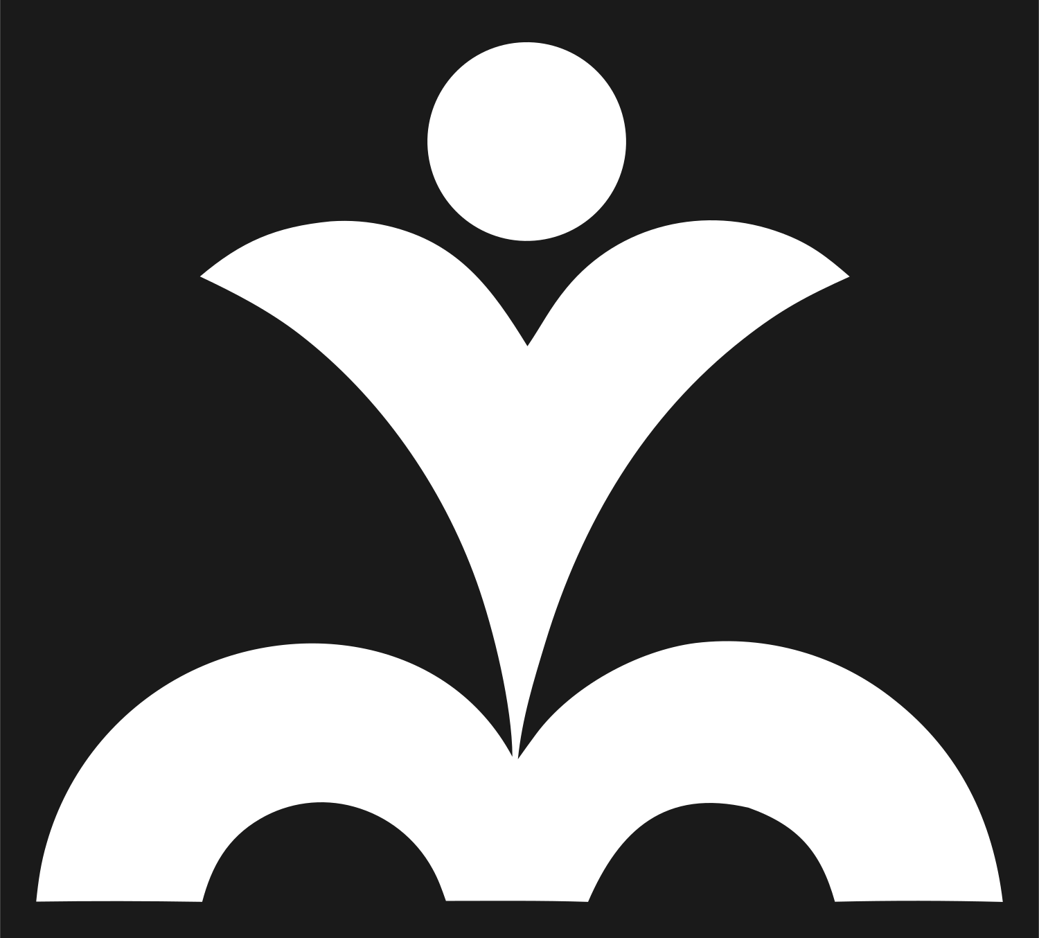 Bold Geometric Person Yoga Mark #1a1a1a/#ffffff