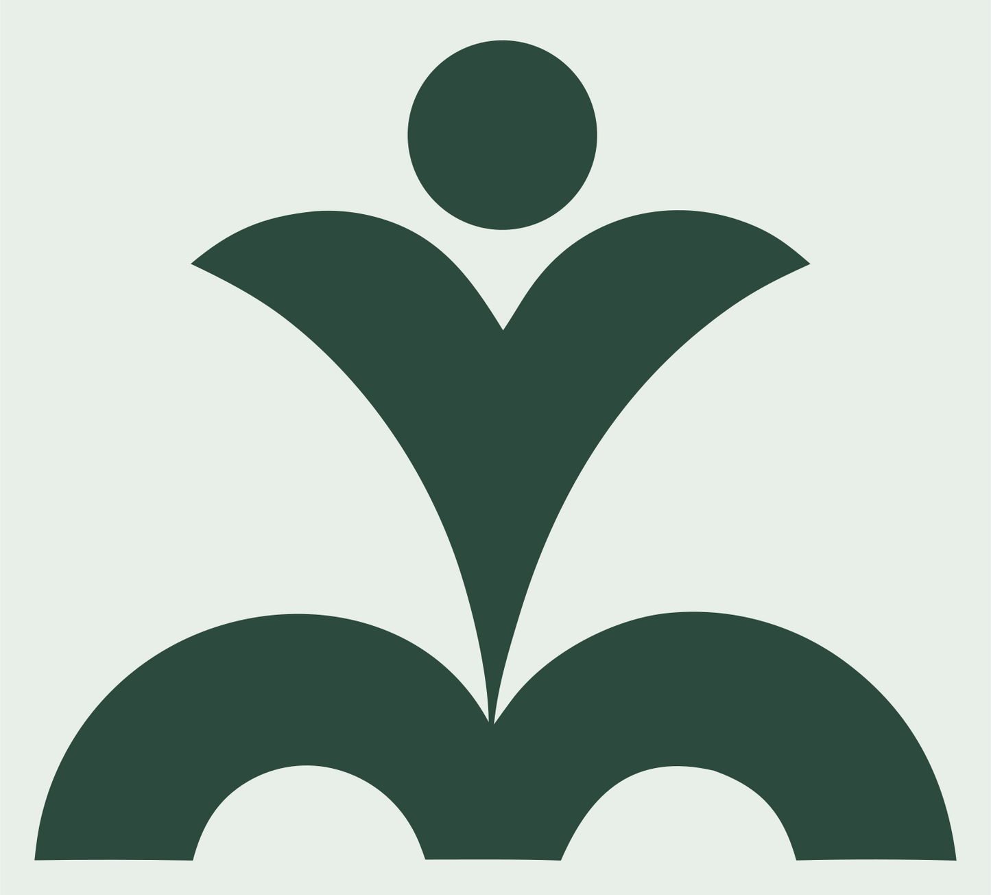 Bold Geometric Person Yoga Mark #e8efe9/#2d4a3e