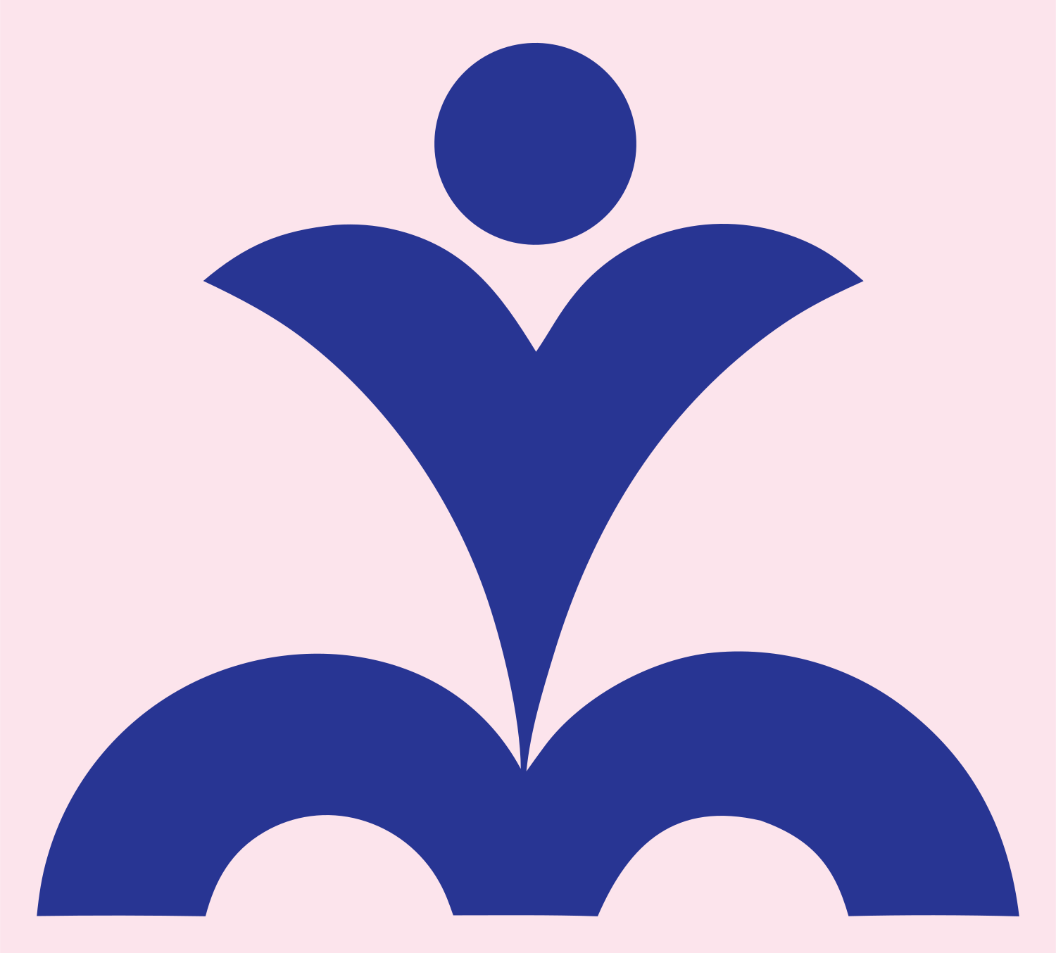 Bold Geometric Person Yoga Mark #fce4ec/#283593