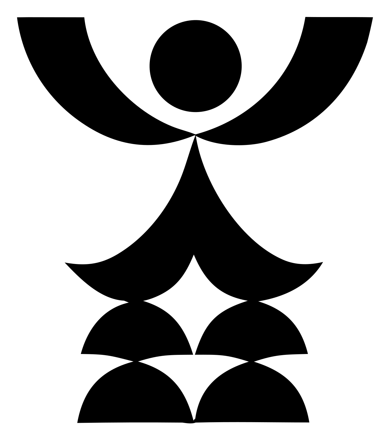Geometric Human Figure Crest #ffffff/#000000