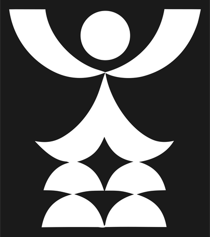 Geometric Human Figure Crest #1a1a1a/#ffffff