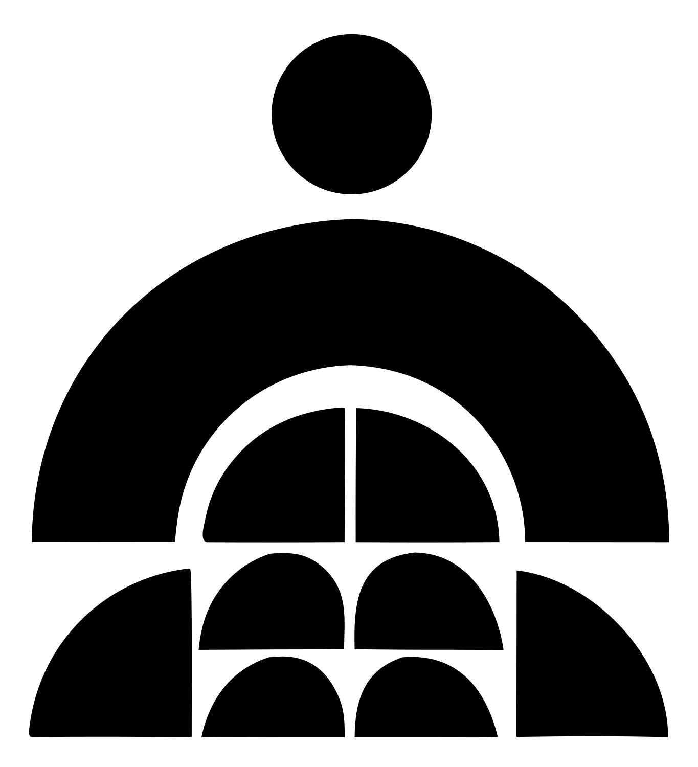 Bold Meditating Person Icon #ffffff/#000000