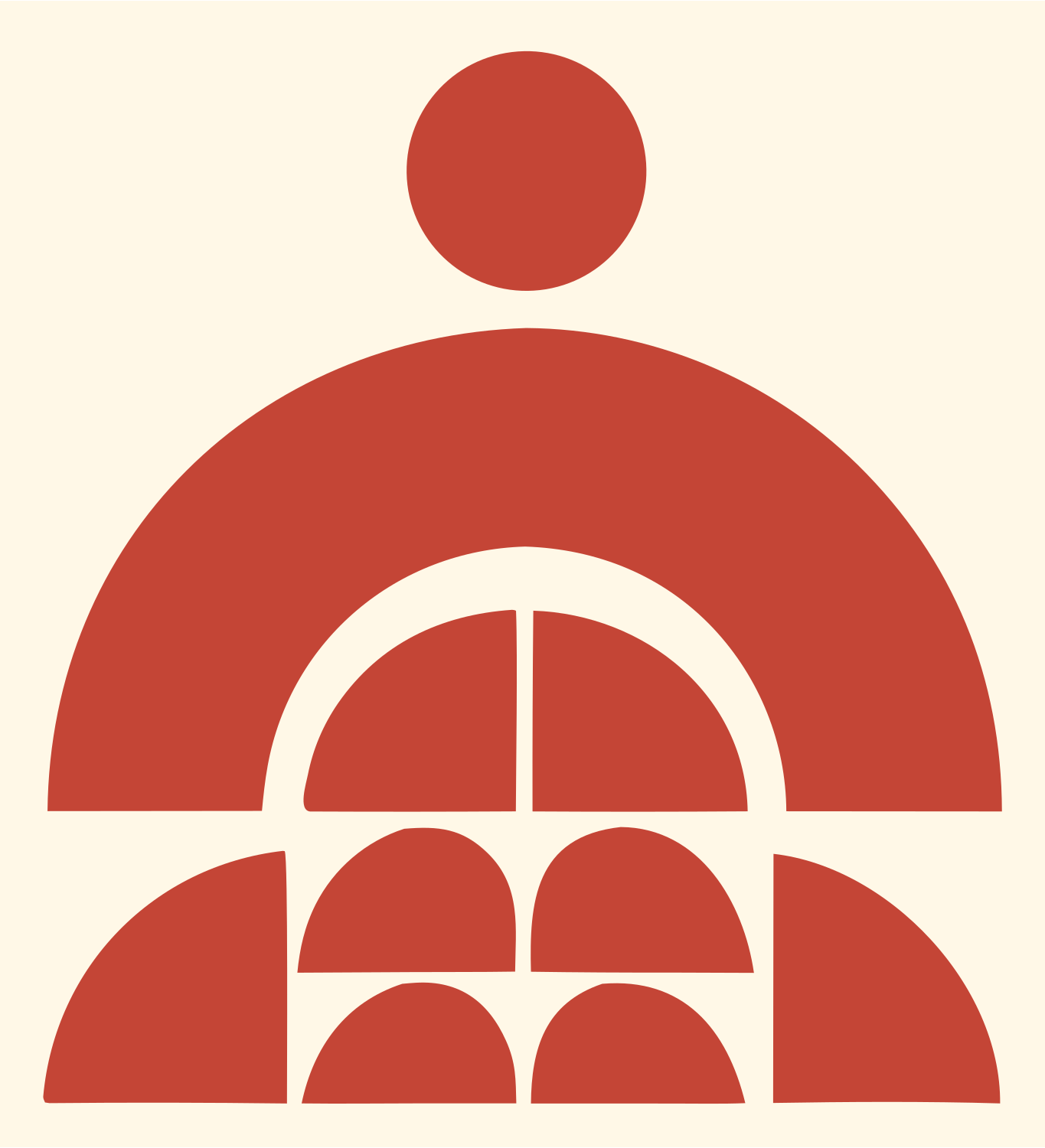 Bold Meditating Person Icon #fff8e7/#c44536