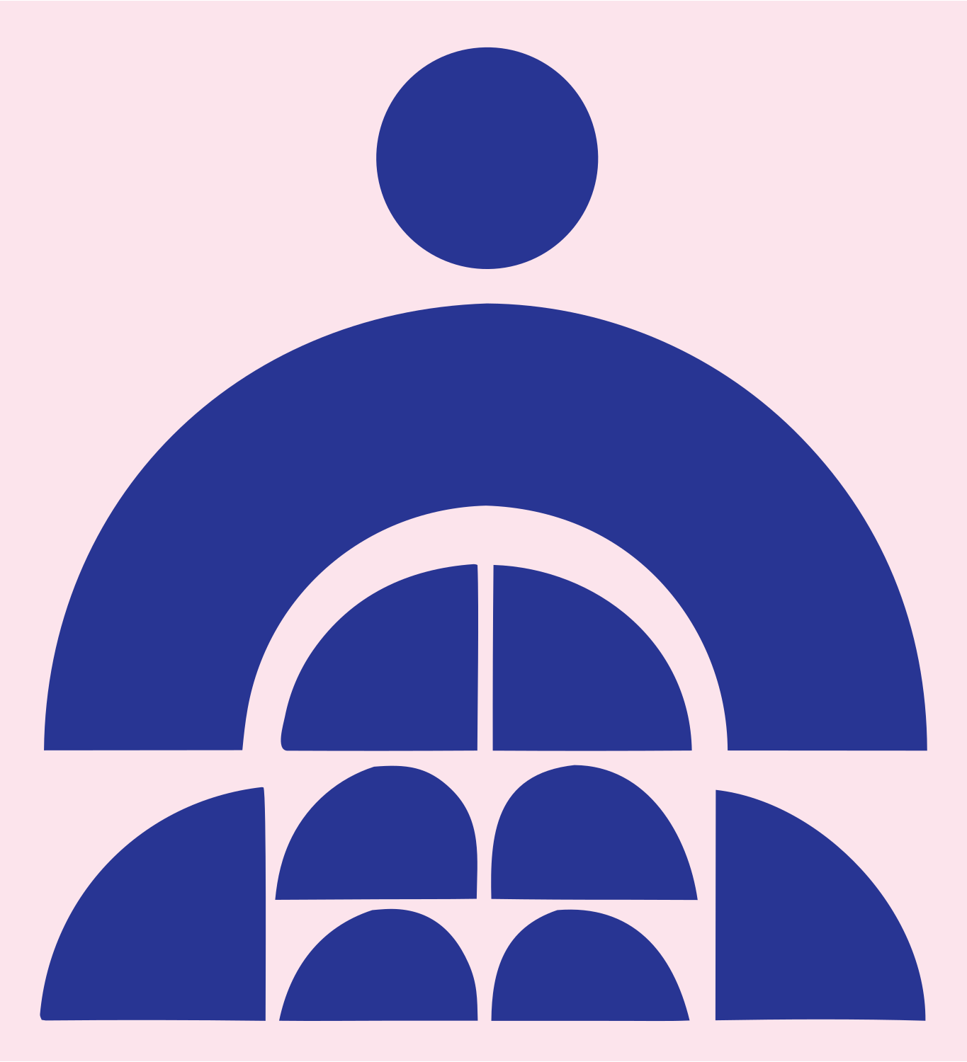 Bold Meditating Person Icon #fce4ec/#283593