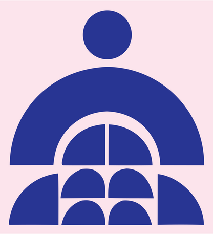 Bold Meditating Person Icon #fce4ec/#283593