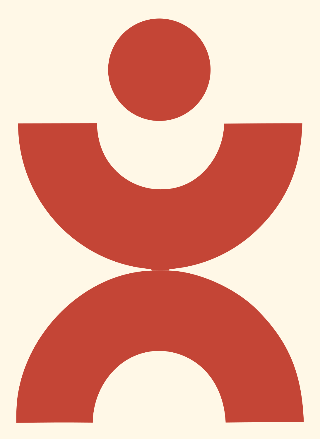 Bold Yoga Pose Emblem #fff8e7/#c44536