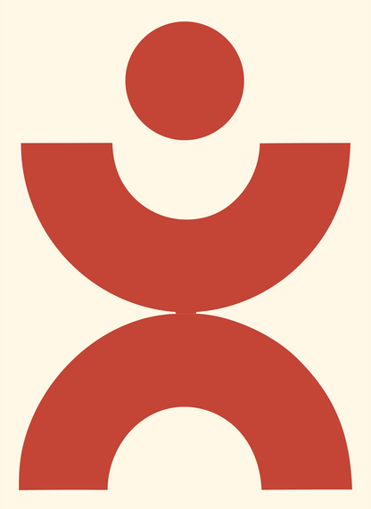 Bold Yoga Pose Emblem #fff8e7/#c44536