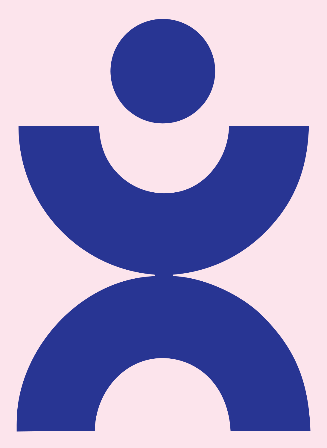 Bold Yoga Pose Emblem #fce4ec/#283593