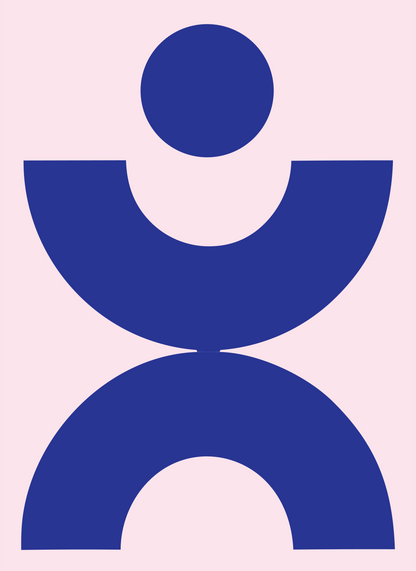 Bold Yoga Pose Emblem #fce4ec/#283593