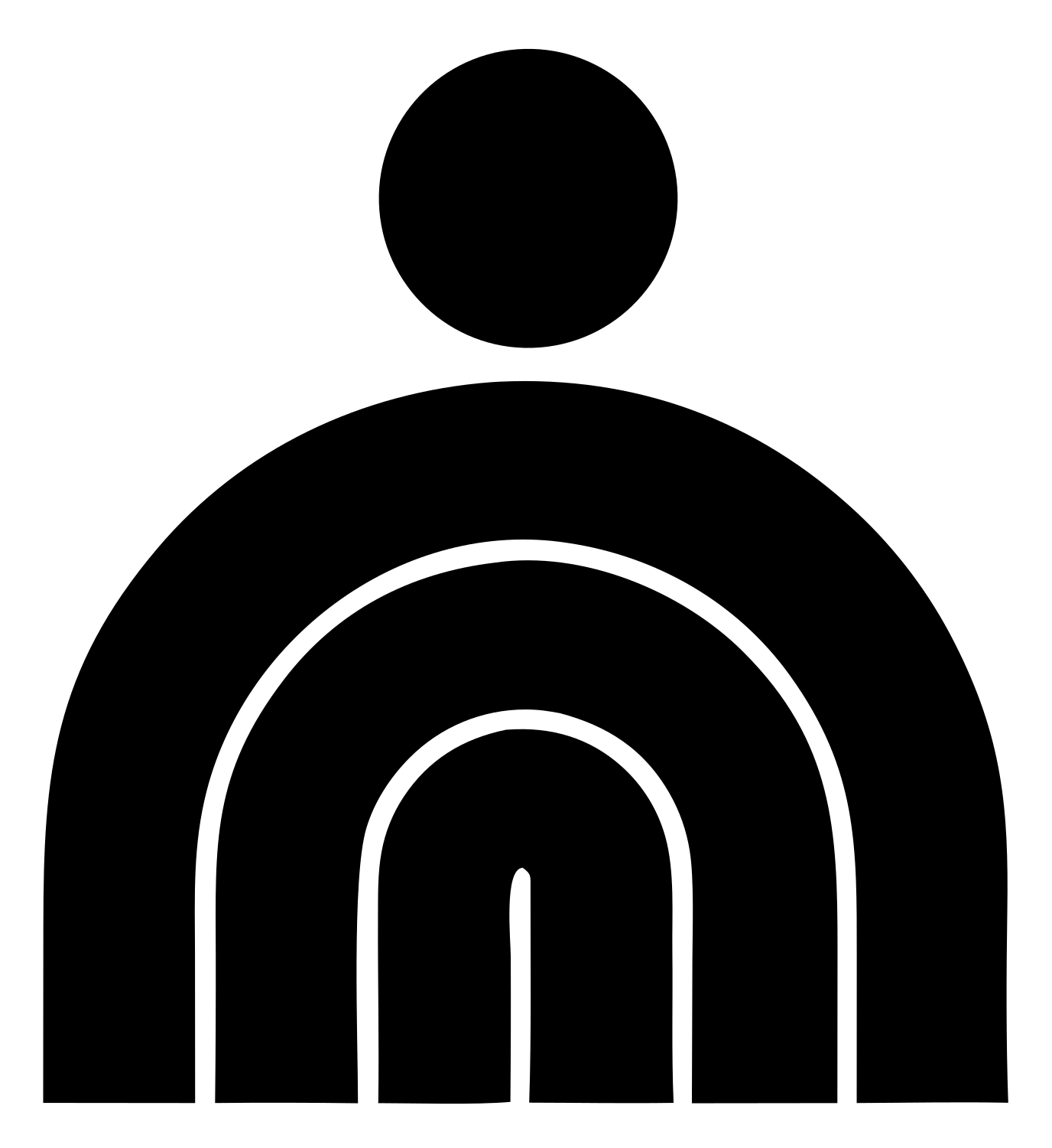 Geometric Arch Person Badge #ffffff/#000000