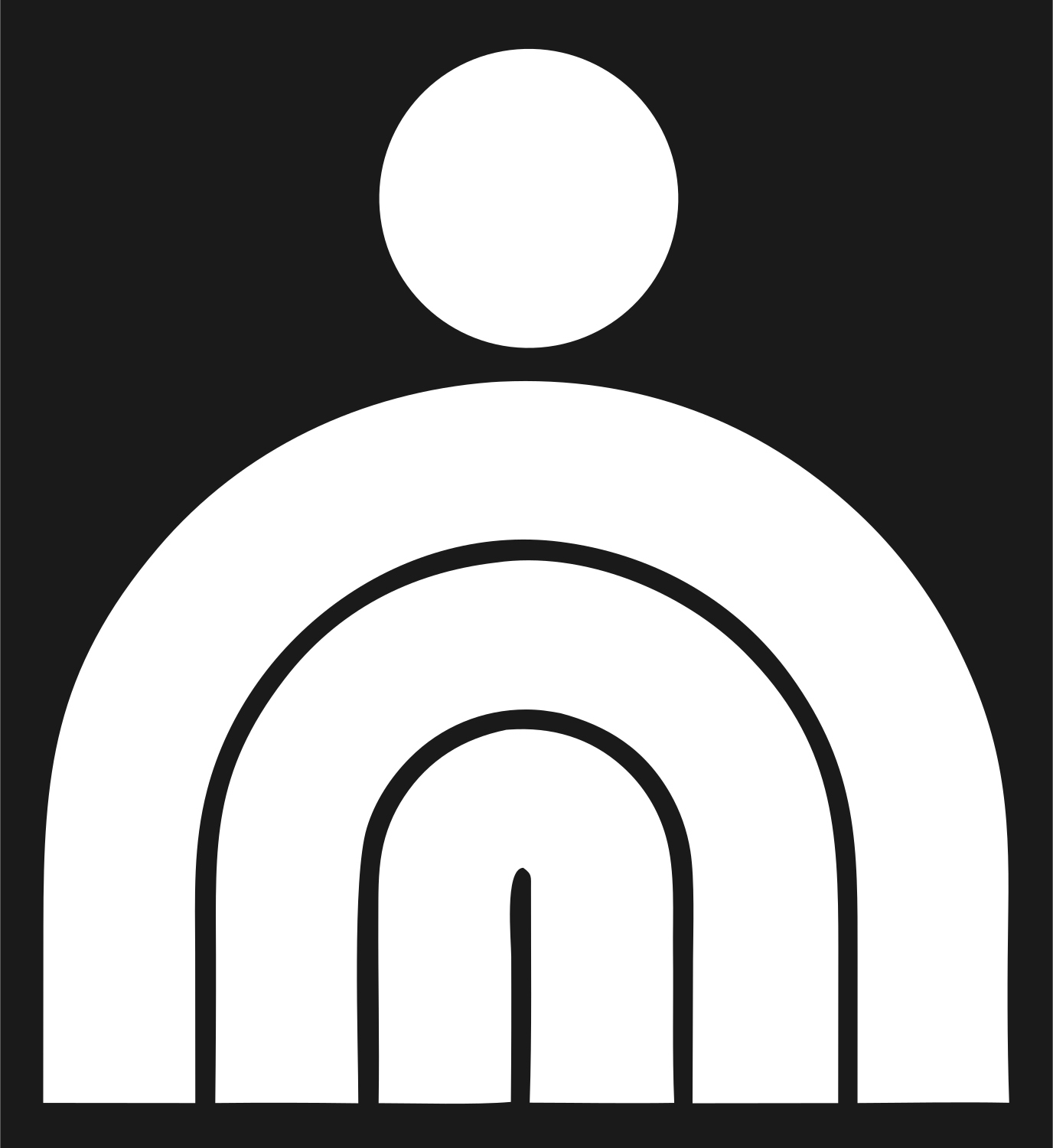 Geometric Arch Person Badge #1a1a1a/#ffffff