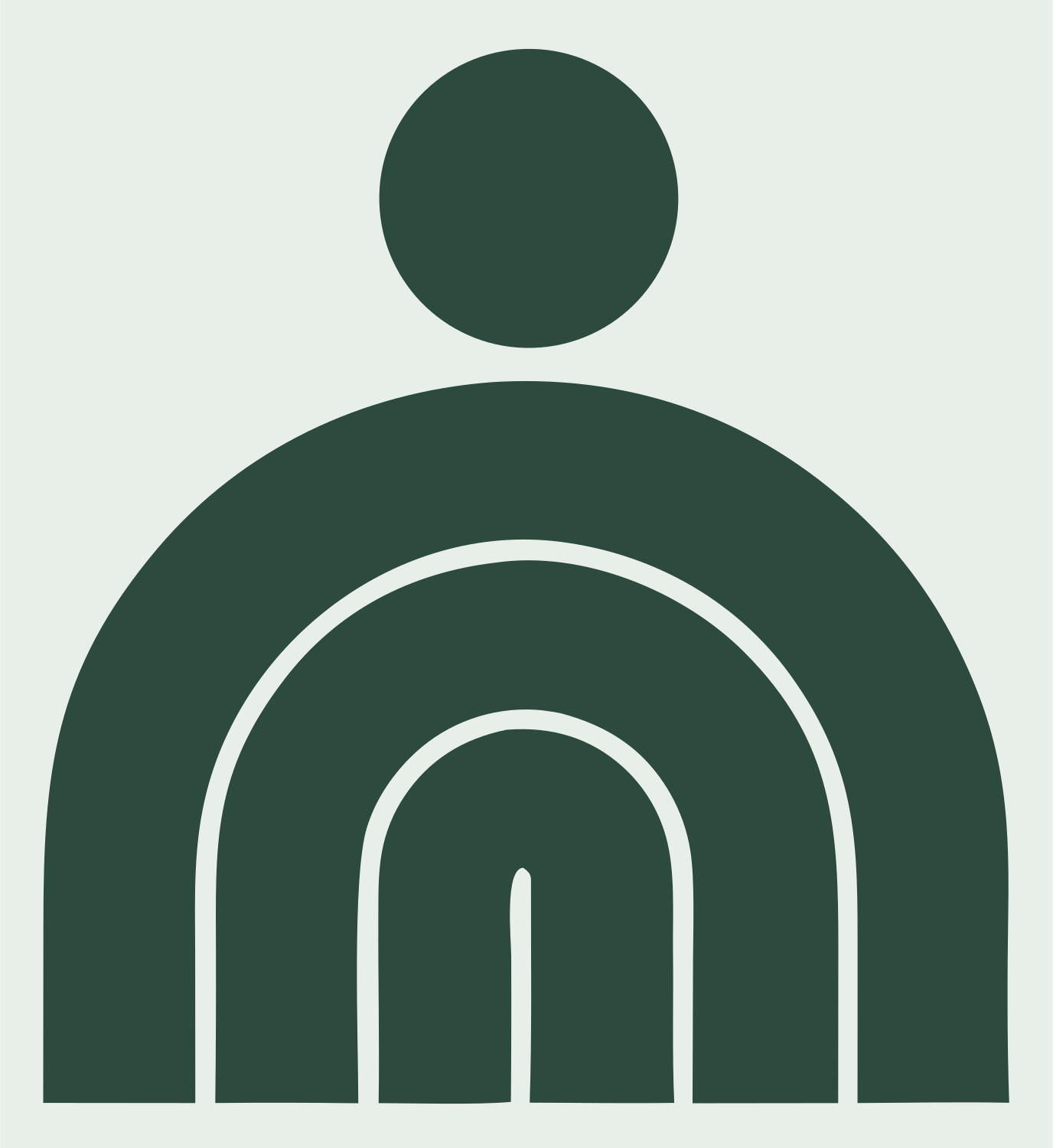 Geometric Arch Person Badge #e8efe9/#2d4a3e
