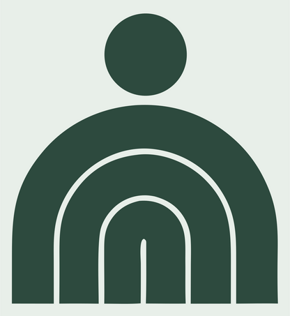 Geometric Arch Person Badge #e8efe9/#2d4a3e