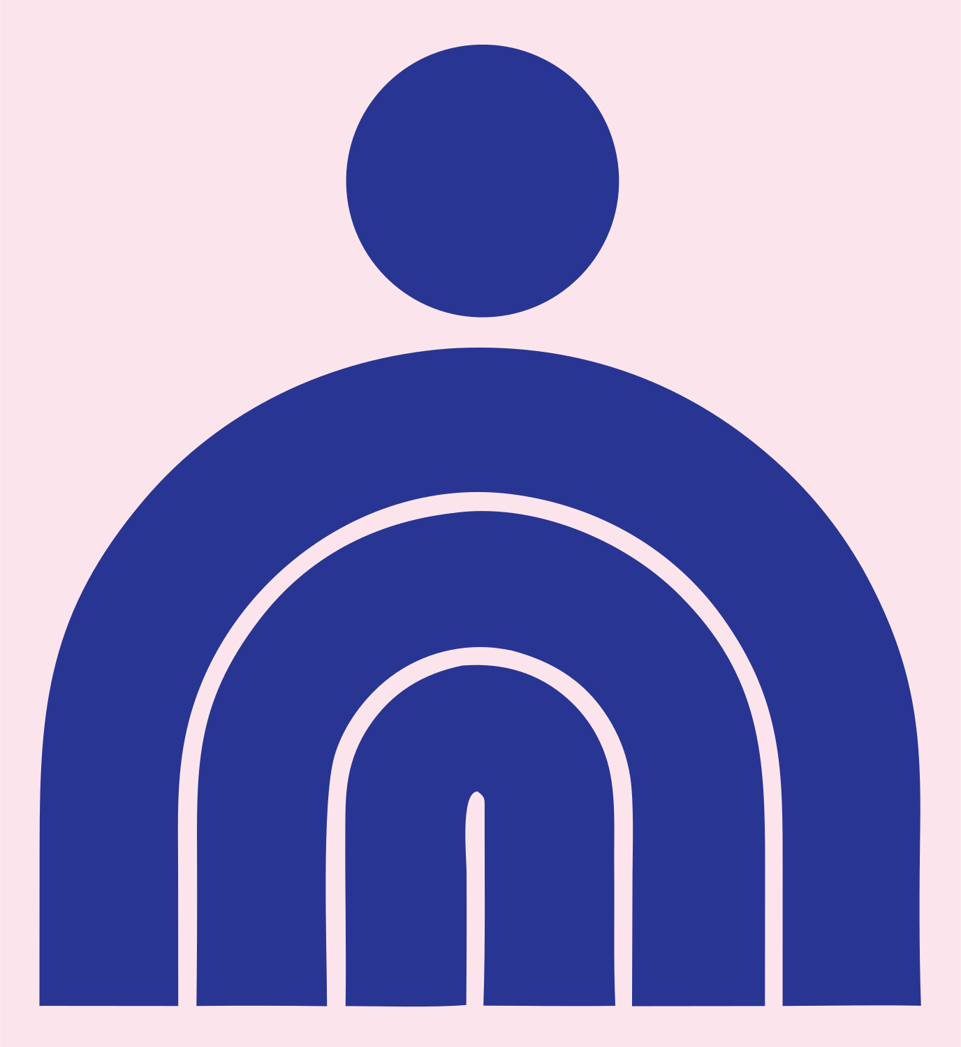 Geometric Arch Person Badge #fce4ec/#283593