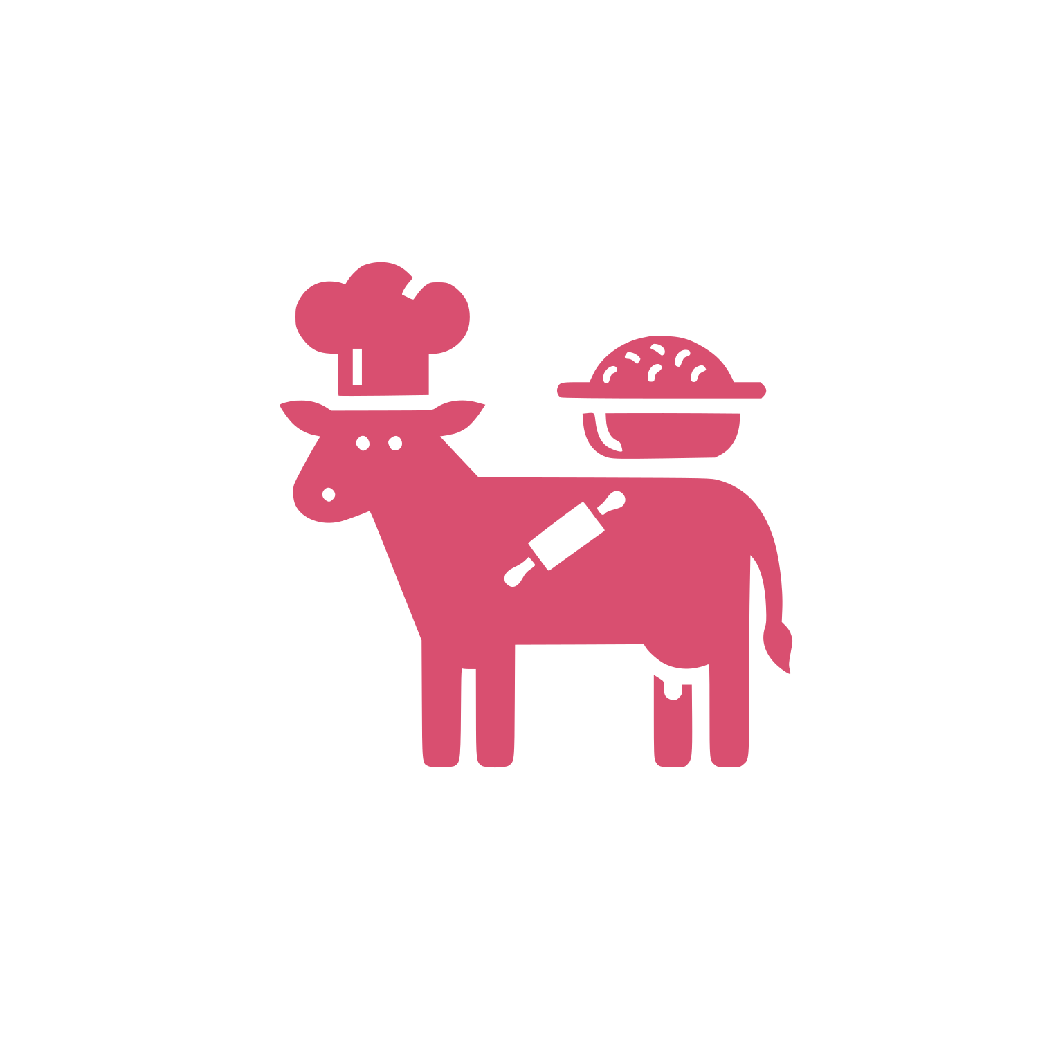 Goat Chef Hat Logo #D94F70