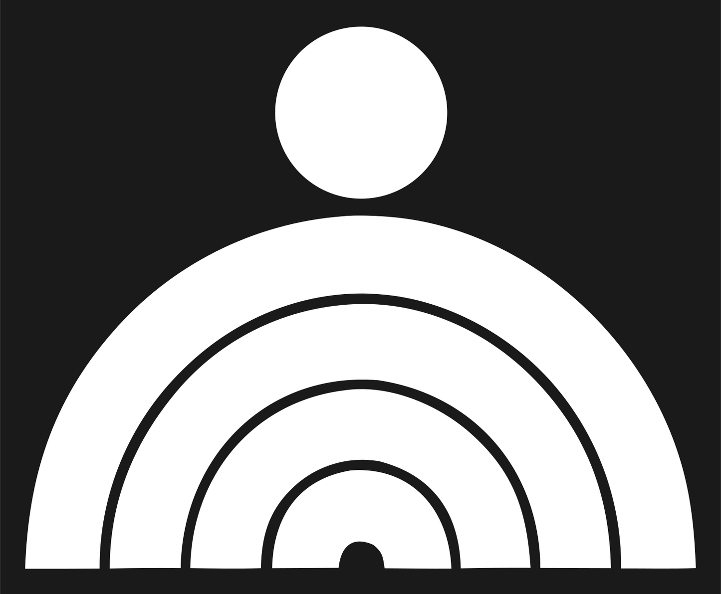 Bold Person Semicircle Logo #1a1a1a/#ffffff