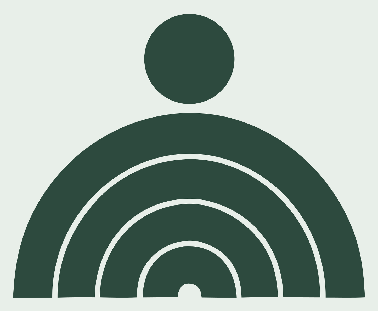Bold Person Semicircle Logo #e8efe9/#2d4a3e