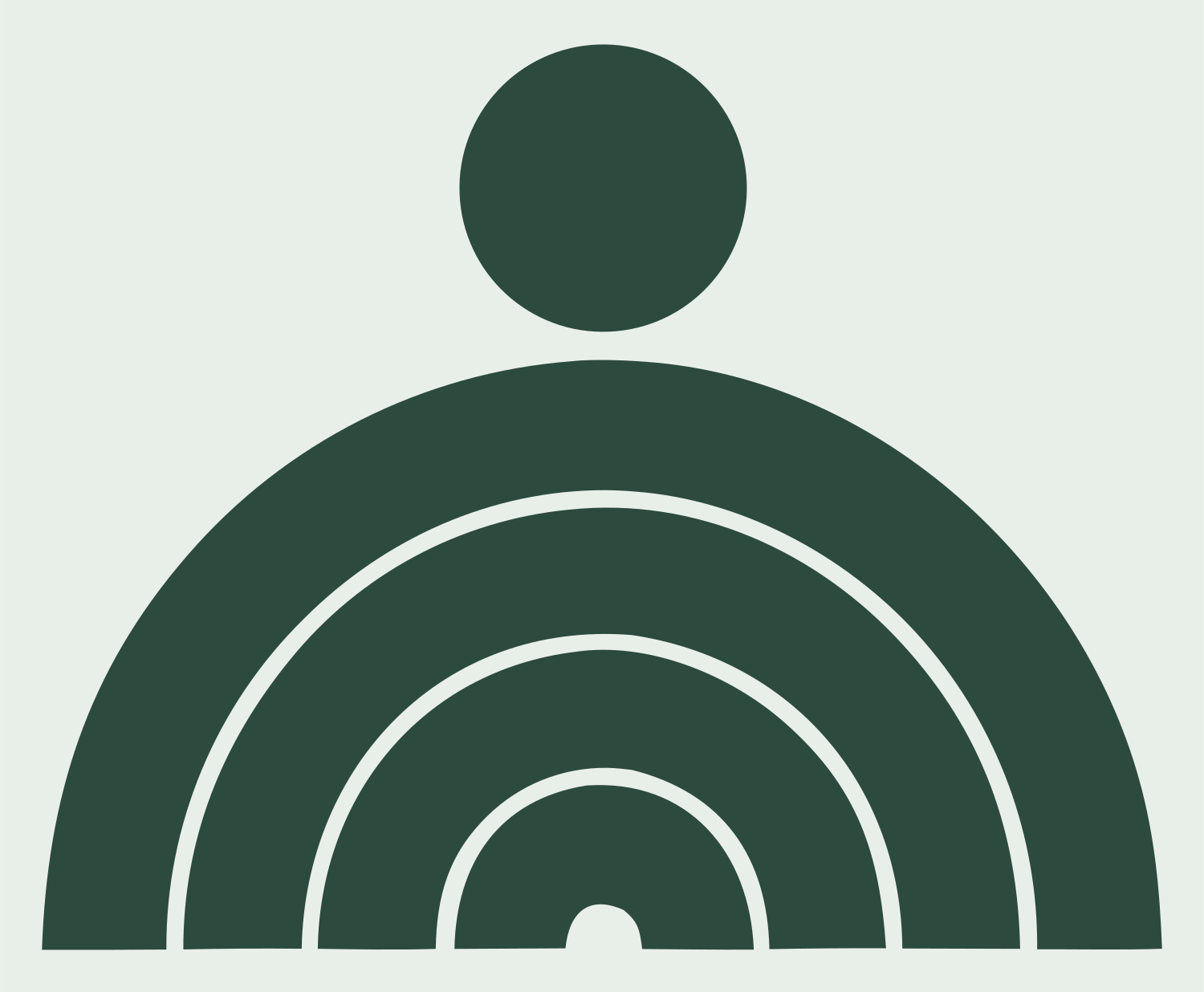 Bold Person Semicircle Logo #e8efe9/#2d4a3e