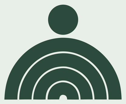 Bold Person Semicircle Logo #e8efe9/#2d4a3e