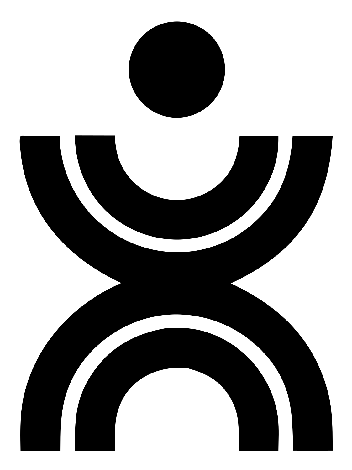 Bold Human Arch Figure Logo #ffffff/#000000