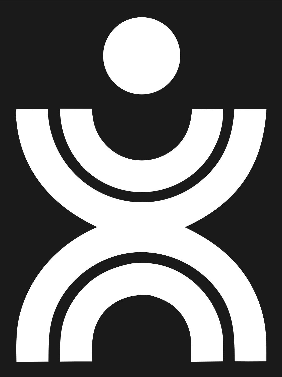 Bold Human Arch Figure Logo #1a1a1a/#ffffff