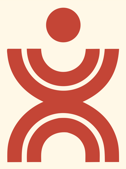 Bold Human Arch Figure Logo #fff8e7/#c44536