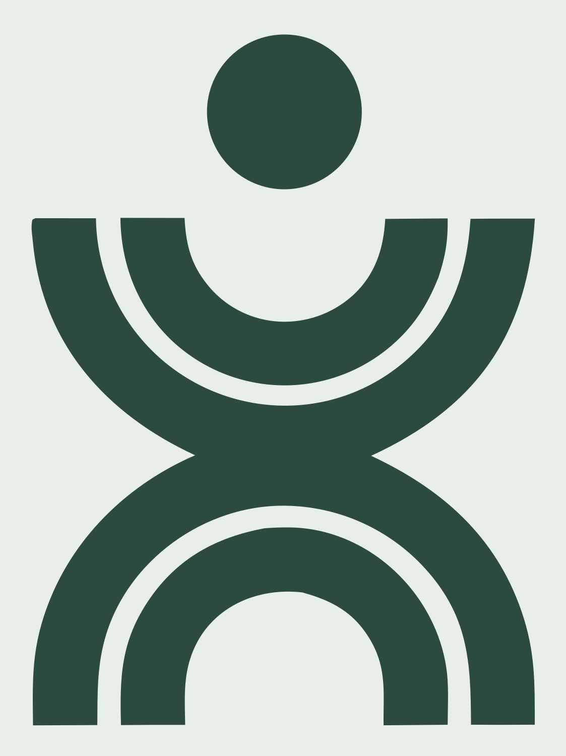 Bold Human Arch Figure Logo #e8efe9/#2d4a3e