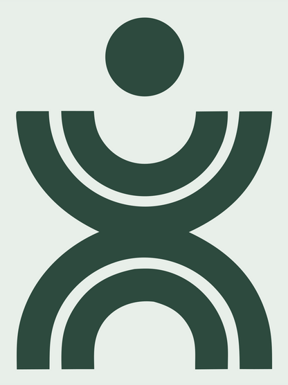 Bold Human Arch Figure Logo #e8efe9/#2d4a3e