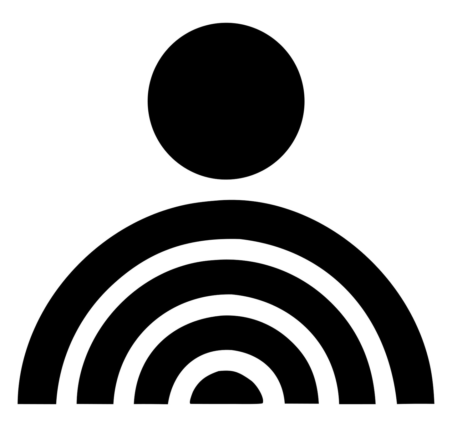 Radiating Person Signal Badge #ffffff/#000000