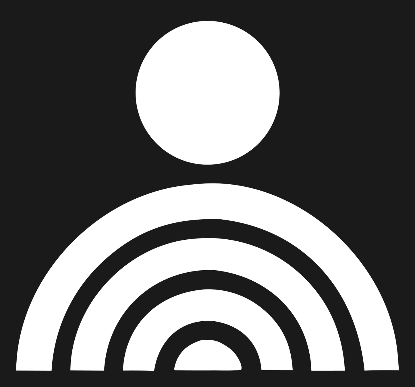 Radiating Person Signal Badge #1a1a1a/#ffffff