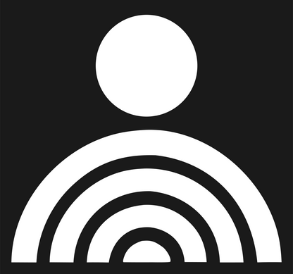 Radiating Person Signal Badge #1a1a1a/#ffffff