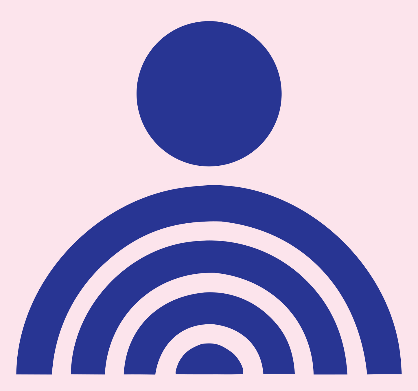 Radiating Person Signal Badge #fce4ec/#283593