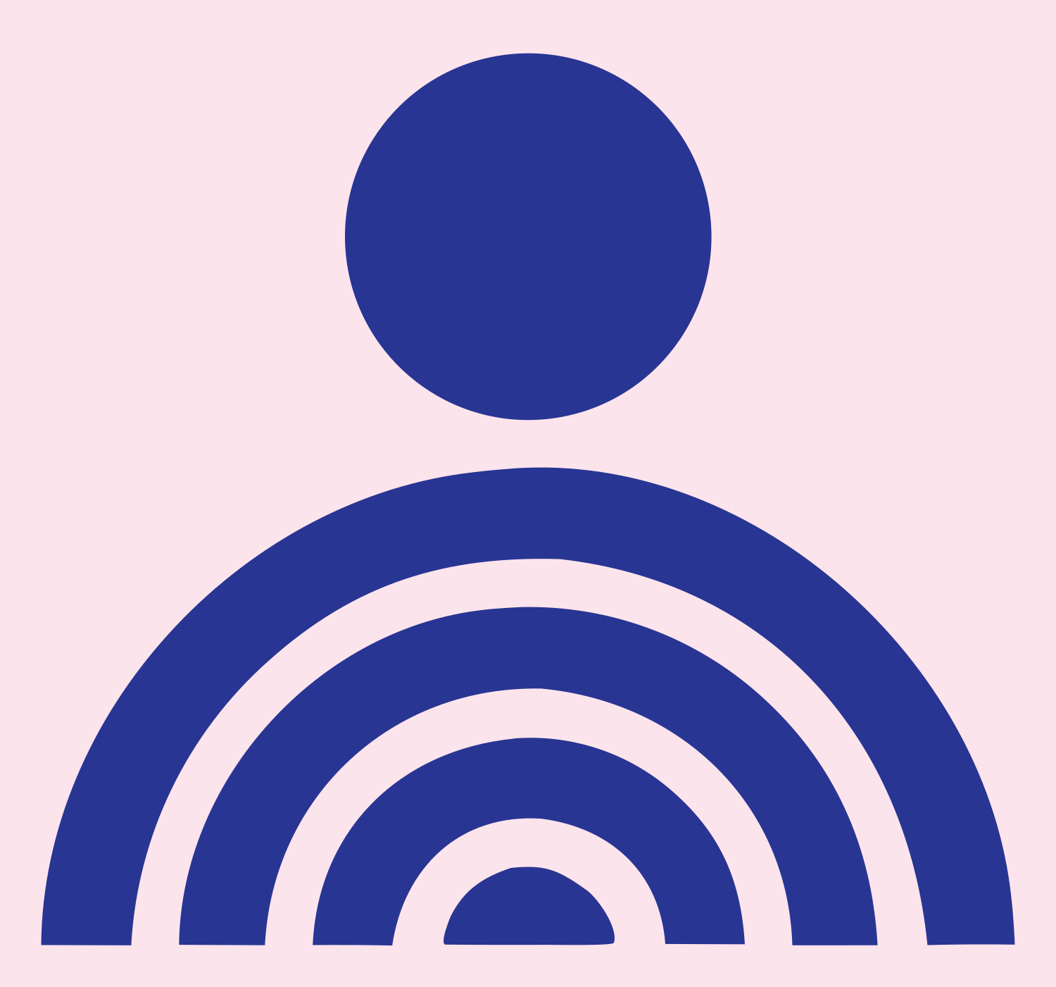 Radiating Person Signal Badge #fce4ec/#283593