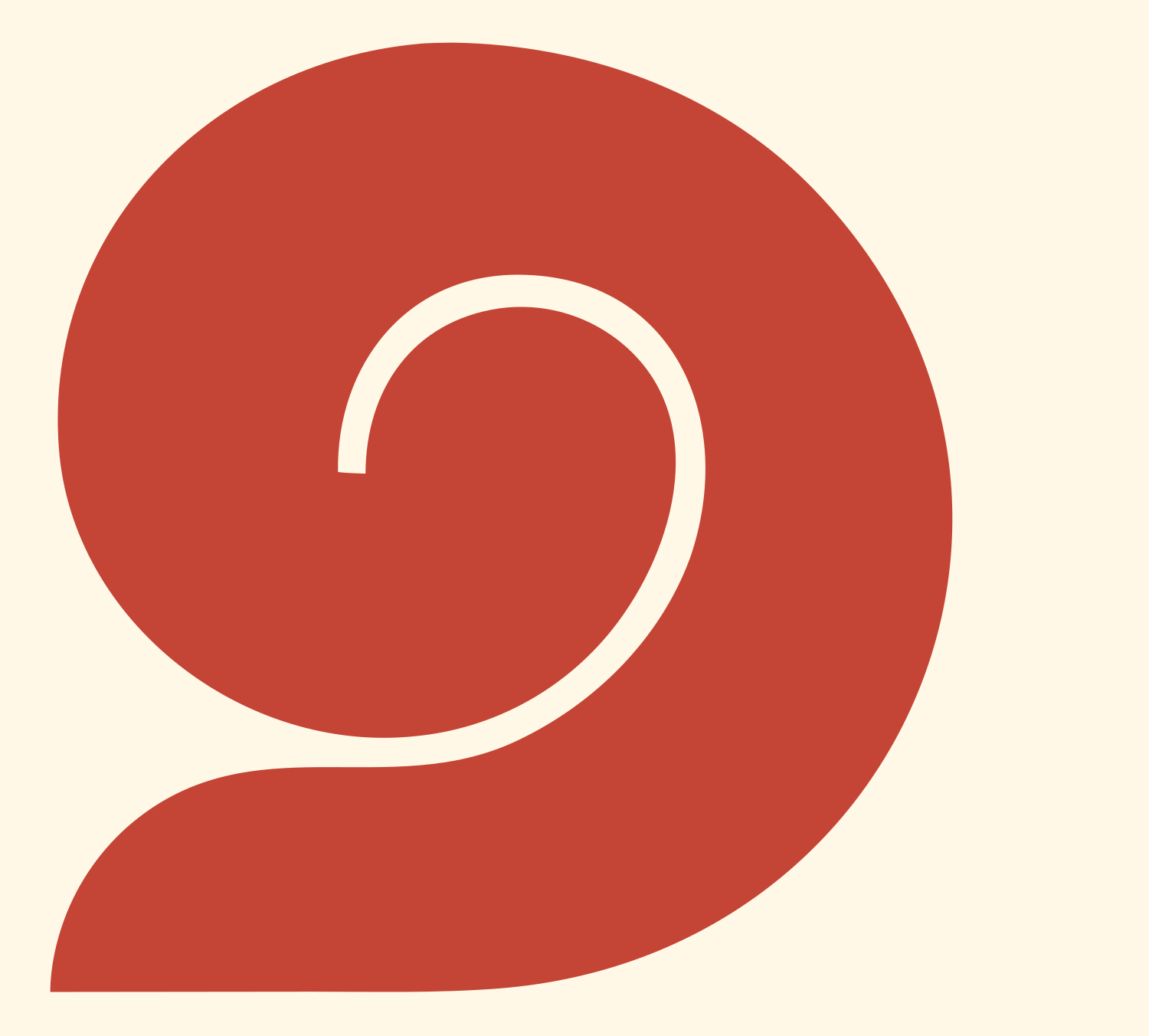 Spiral Snail Shell Yoga Mark #fff8e7/#c44536