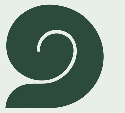 Spiral Snail Shell Yoga Mark #e8efe9/#2d4a3e