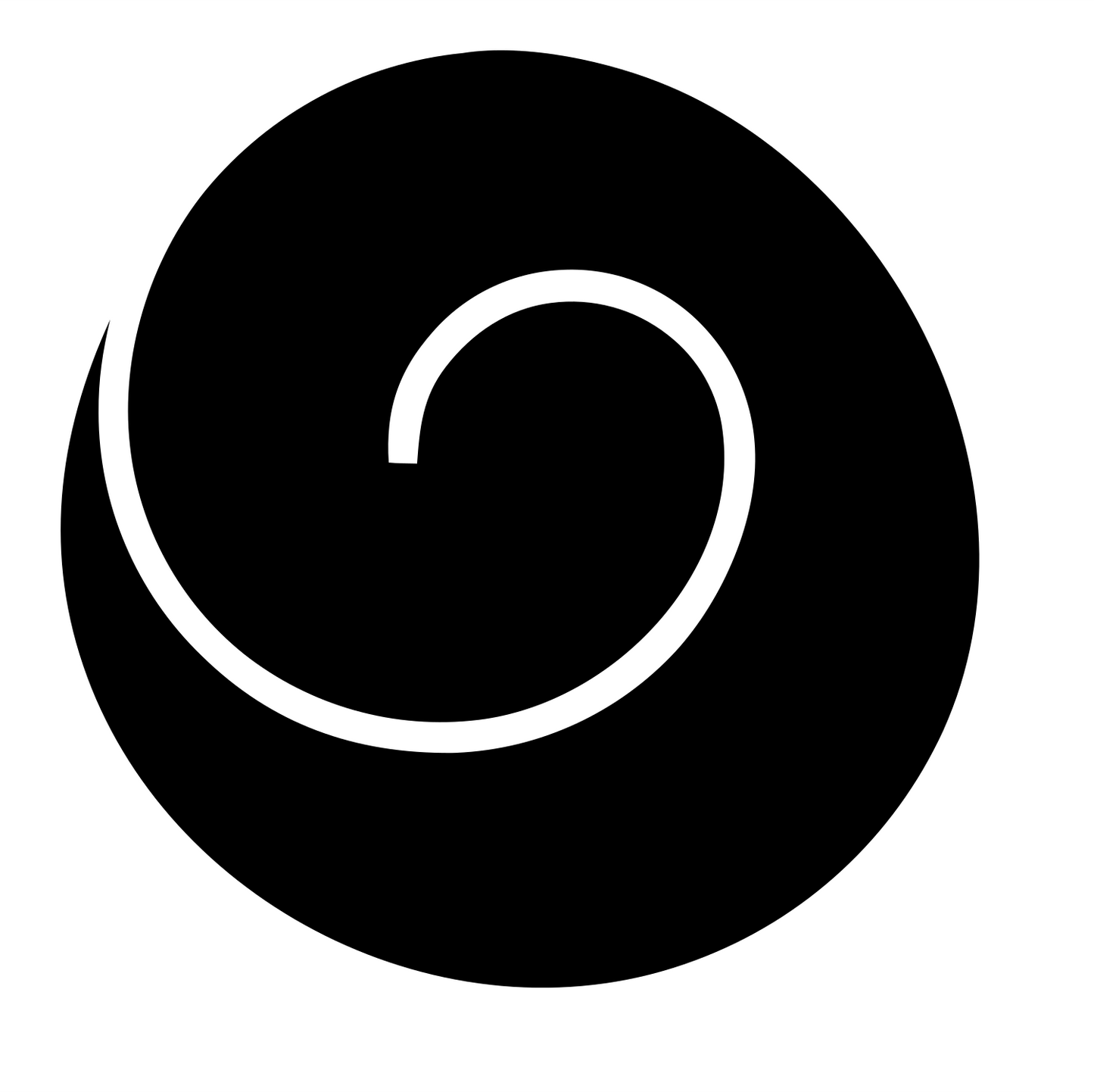 Monoline Circle Spiral Crest #ffffff/#000000