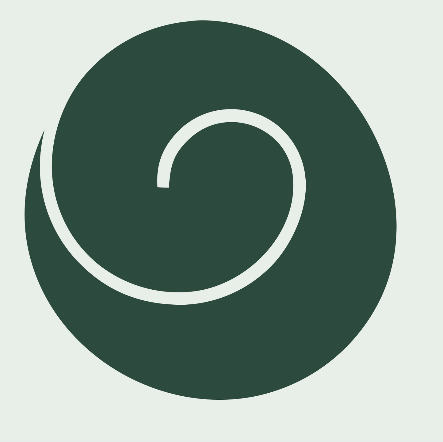 Monoline Circle Spiral Crest #e8efe9/#2d4a3e