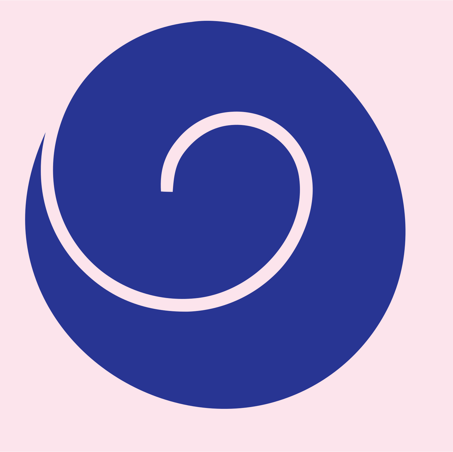Monoline Circle Spiral Crest #fce4ec/#283593