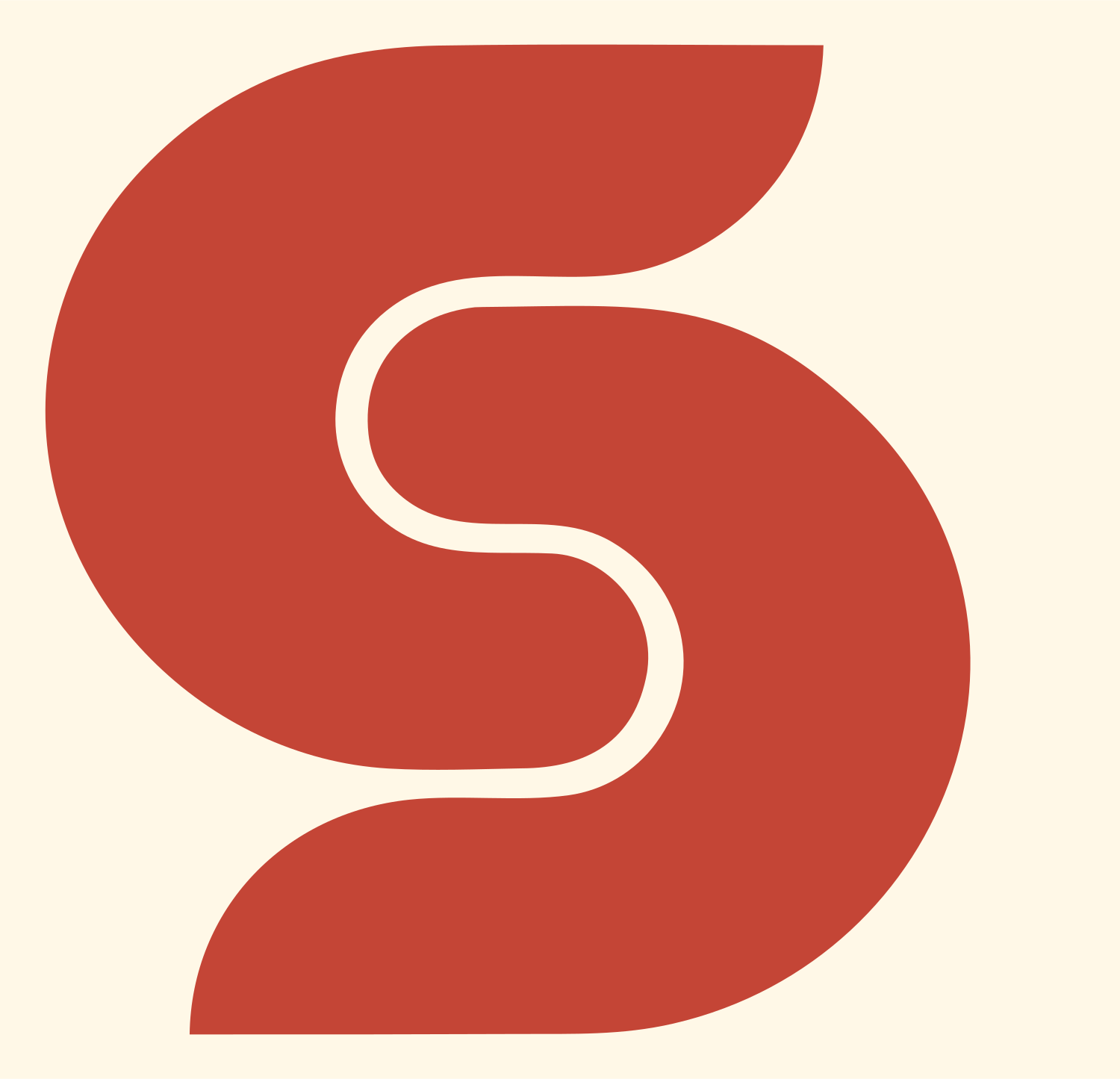 Monoline S-Shape Yoga Mark #fff8e7/#c44536