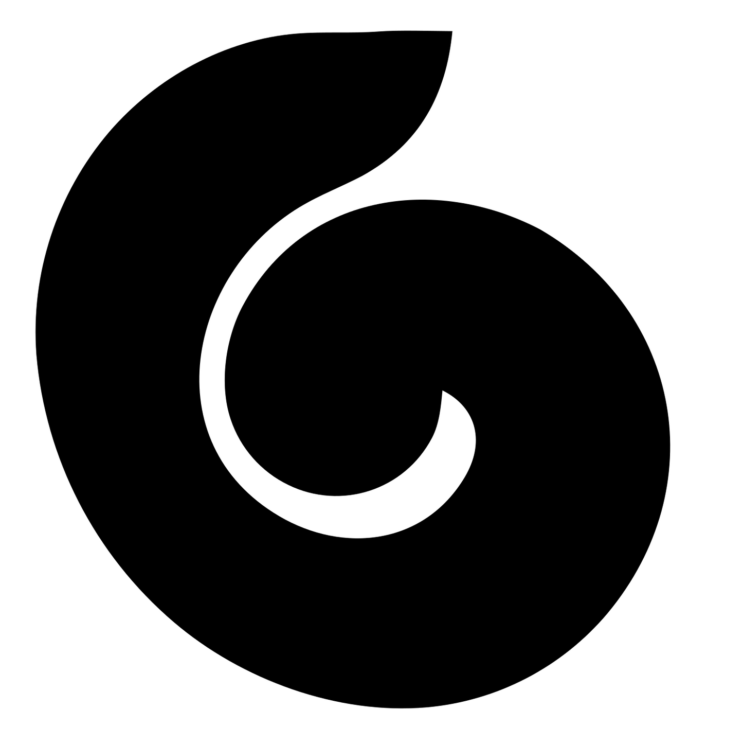 Minimalist Spiral Curl Logo #ffffff/#000000